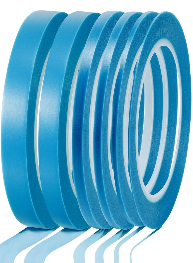 Nezyo 6 Pcs Vinyl Pinstripe Tapes Masking Painter Tapes High Temperature Low Tack Automotive Car Paint for Easy Removal Trim Thin Finishing Masking(Blue,1/16, 1/8,1/5,1/4,1/2, 3/4 Inch) - Image 1